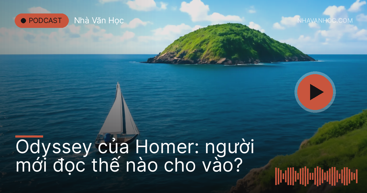 Chiếc thuyền buồm nhỏ giữa biển xanh gần một hòn đảo đá