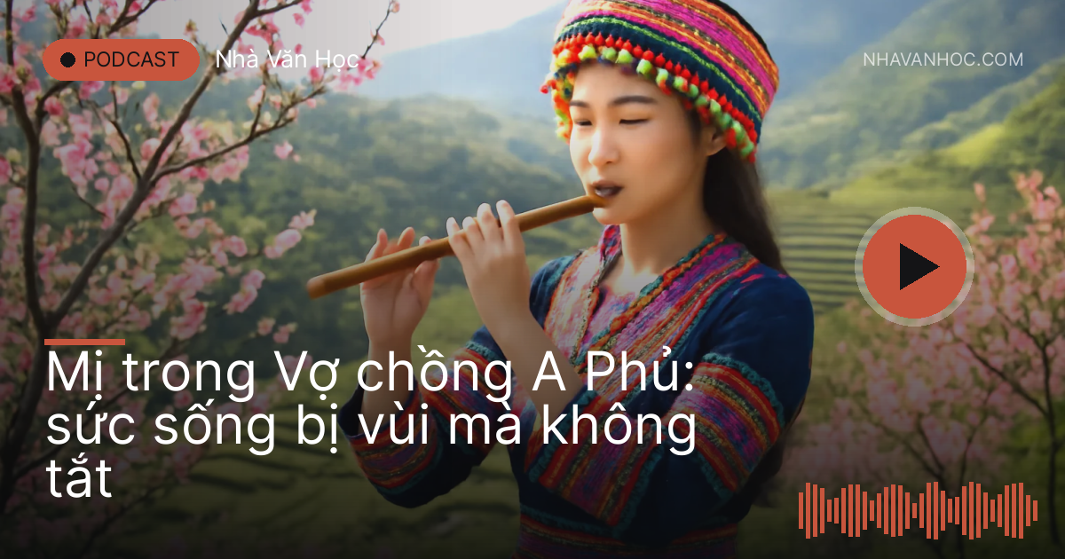 Thiếu nữ dân tộc Mông thổi sáo bên sườn núi Tây Bắc mùa xuân